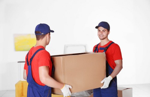 Packed student items ready for storage during term breaks in Hoxton