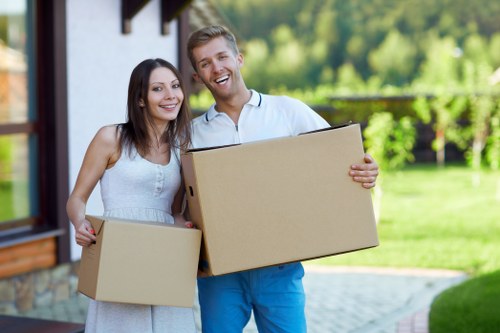 Specialist packing setup for a Hoxton apartment relocation