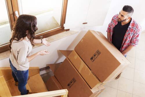 Business relocation team coordinating office removals in Hoxton