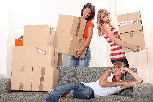 Packed furniture ready for long-term storage in Hoxton