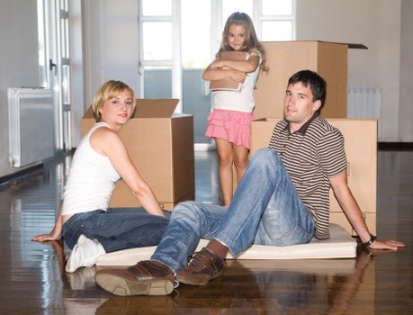 Packed moving boxes ready for house removals in Hoxton